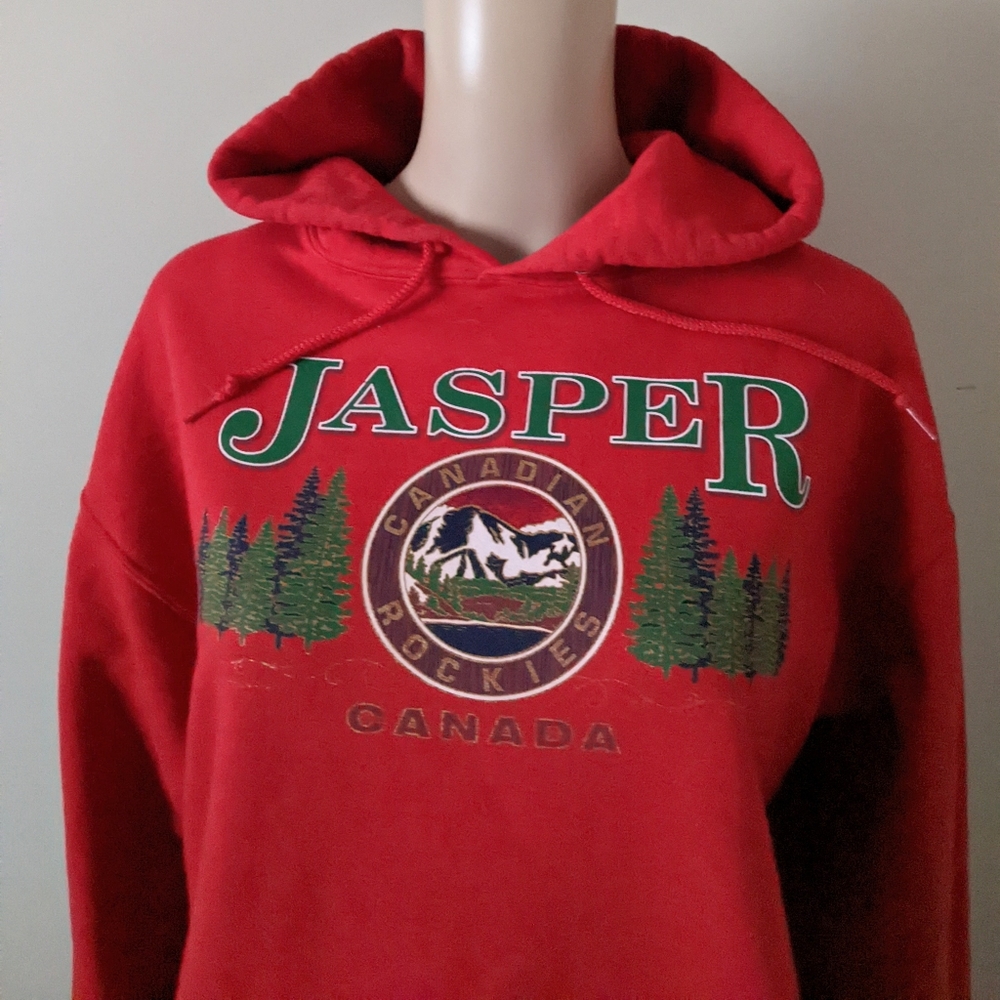 Jasper National Park red hoodie, men's medium